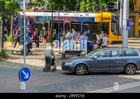 Recruitment of members of the right-wing extremist party AFD in Dresden, Germany Stock Photo