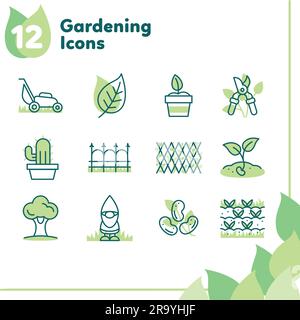 Set of different colored gardening icons Vector Stock Vector Image ...