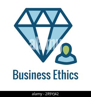 Business and Corporate Ethics Showing Company Values Icon with Single Aspect Stock Vector