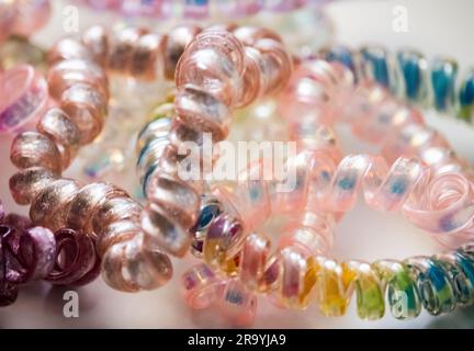Rubber rings,Hair bands Stock Photo