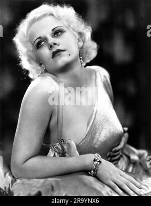 JEAN HARLOW Portrait by ELMER FRYER in THE PUBLIC ENEMY 1931 director WILLIAM A. WELLMAN gown by EARL LUICK Warner Bros. Stock Photo