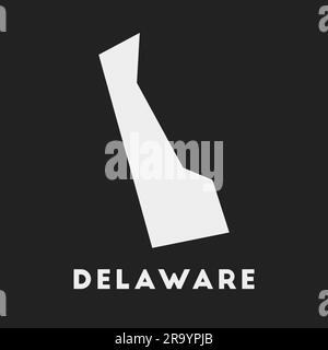 Delaware map, stylish location icon with Delaware map and flag. Green ...