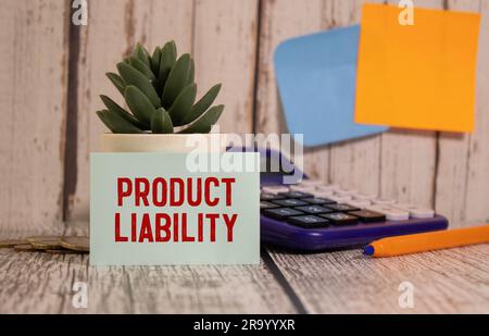 Product Liability is shown on the photo using the text. Stock Photo