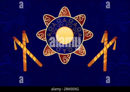 Happy Navratri. Garba Night banner poster for Navratri Dussehra festival of India. Stock Vector