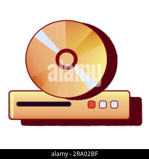 Disk drive icon sign. Retro PC user interface aestetic. 80s 90s old computer user interface element and vintage aesthetic icon. Stock Vector
