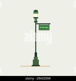 Street sign post vector illustration.Road sign pole isolated background Stock Vector