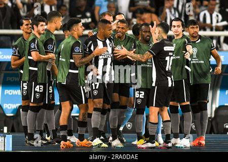 Rio De Janeiro, Brazil. 29th June, 2023. Marlon Freitas celebrates a goal  during Botafogo (BRA) x Magallanes (CHI) held at the Nilton Santos Stadium  for the 2023 Copa Sudamericana, on Thursday night (29), in Rio de Janeiro,  RJ. Credit: Celso Pupo