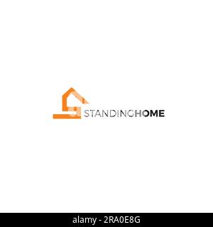 Standing Home Logo. Letter S Home Logo Stock Vector