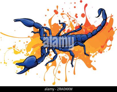 Hand drawing colored scorpion vector illustration design Stock Vector