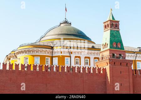 A detail of the Kremlin in Moscow with bulwark and battlement Stock Photo