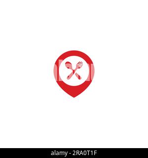 Pin Food Logo Design. Pin Restaurant Icon Stock Vector
