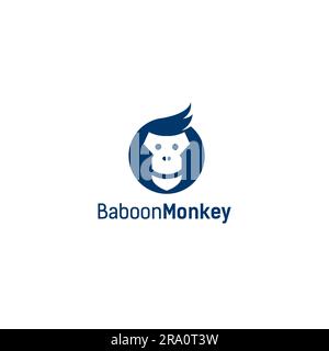 Baboon Monkey logo Simple. Monkey Head vector Stock Vector