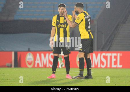 Montevideo, Uruguay. 30th June, 2023. Centenario Stadium Damian Garcia and Hernan Menosse of Penarol, during the match between Penarol and America Mineiro, for the 6th round of Group F of the Copa Sudamericana 2023, Centenario Stadium this Thursday, 29. 30761 (Pool Pelaez Burga/SPP) Credit: SPP Sport Press Photo. /Alamy Live News Stock Photo