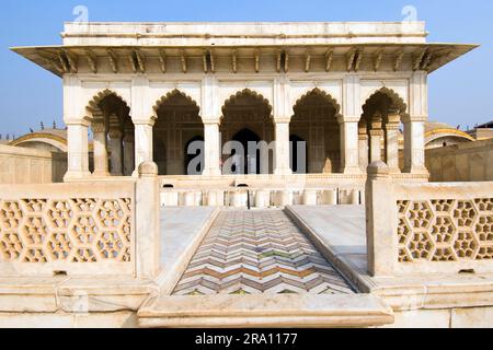 Khas Mahal, Red, Mamorph Pavilion, Marble Chambers, Red Fort, Agra, Uttar Pradesh, India Stock Photo