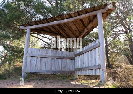 Wooden shelter in the countryside Stock Photo