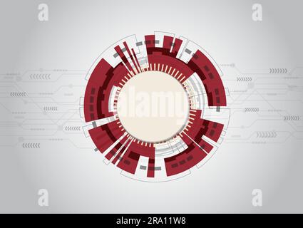 Abstract red technology background with various elements, stock vector Stock Vector