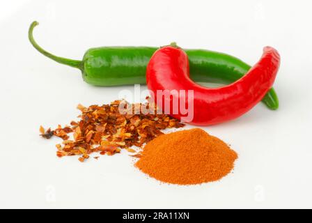 Chili powder, cayenne pepper, chili peppers, chili peppers, chili pepper, chili peppers Stock Photo