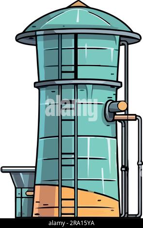 vector illustration of a steel barn storage Stock Vector