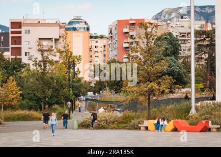 Skanderbeg Square in Tirana, Albania Stock Photo