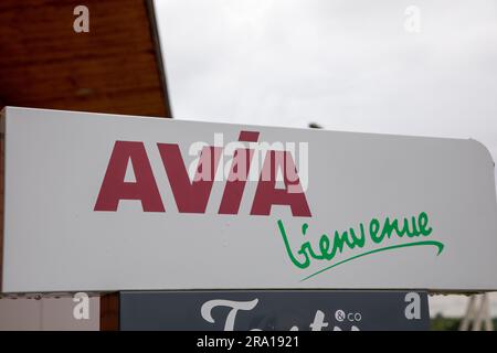 Bordeaux , Aquitaine France - 06 16 2023 : Avia pump sign text and