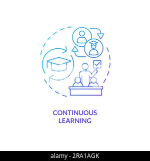 Continuous learning blue gradient concept icon Stock Vector