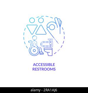 Accessible restrooms blue gradient concept icon Stock Vector
