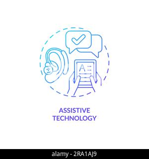 Assistive technology blue gradient concept icon Stock Vector
