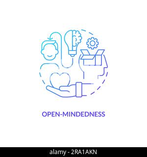Open mindedness blue gradient concept icon Stock Vector