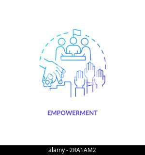 Empowerment blue gradient concept icon Stock Vector