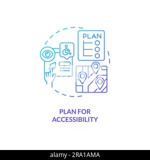 Plan for accessibility blue gradient concept icon Stock Vector
