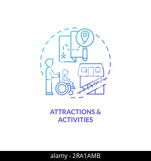 Attractions and activities blue gradient concept icon Stock Vector