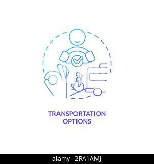 Transportation option blue gradient concept icon Stock Vector