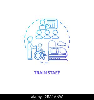 Train staff blue gradient concept icon Stock Vector