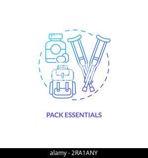 Pack essentials blue gradient concept icon Stock Vector