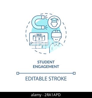AI in student engagement concept editable icon Stock Vector