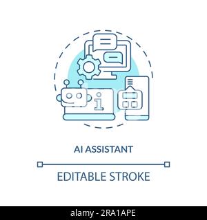 AI assistant gradient concept editable icon Stock Vector