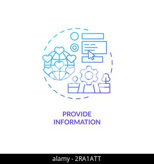 Provide information blue gradient concept icon Stock Vector