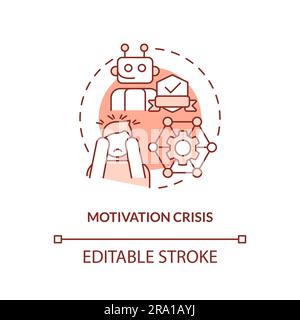 Motivation crisis gradient concept editable icon Stock Vector