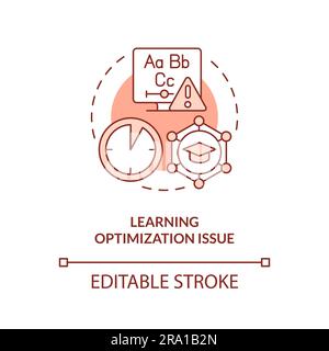 Learning optimization issue gradient concept editable icon Stock Vector