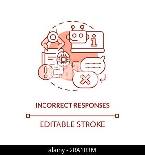 Incorrect responses gradient concept editable icon Stock Vector
