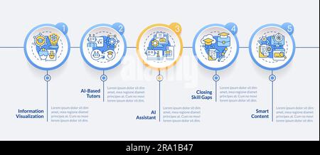 AI in education layout with thin linear icons Stock Vector