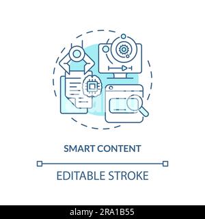 Smart content gradient concept editable icon Stock Vector