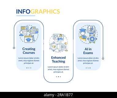 AI in education template with linear icons Stock Vector