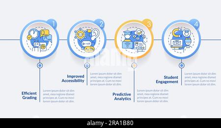 AI in education layout with thin line icons Stock Vector