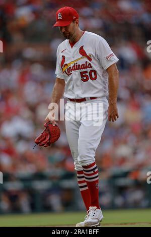 This is a 2022 photo of Adam Wainwright of the St. Louis Cardinals baseball  team. This image reflects the St. Louis Cardinals active roster Saturday,  March 19, 2022, in Jupiter Fla., when