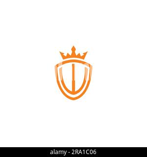 W Crown Simple Logo. W Shield Logo Design Stock Vector