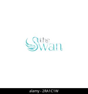 Swan logo Clean Design. Bird Logo Design Stock Vector