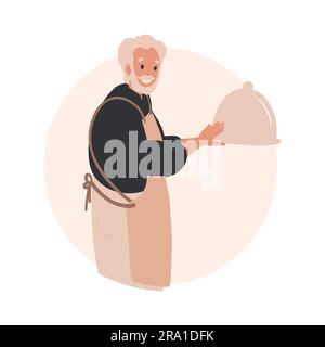 Old Professional man chef, Restaurant team concept Stock Vector