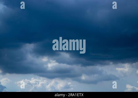 Dark sky with clouds before rain a thunderstorm. Stock Photo