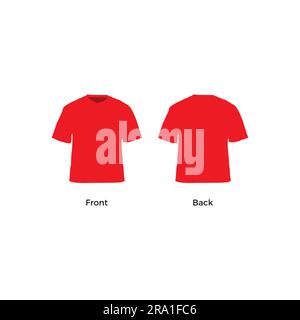 Tshirt Red Blank Vector. Mockup Tshirt Logo. Tshirt Vector Design Stock Vector